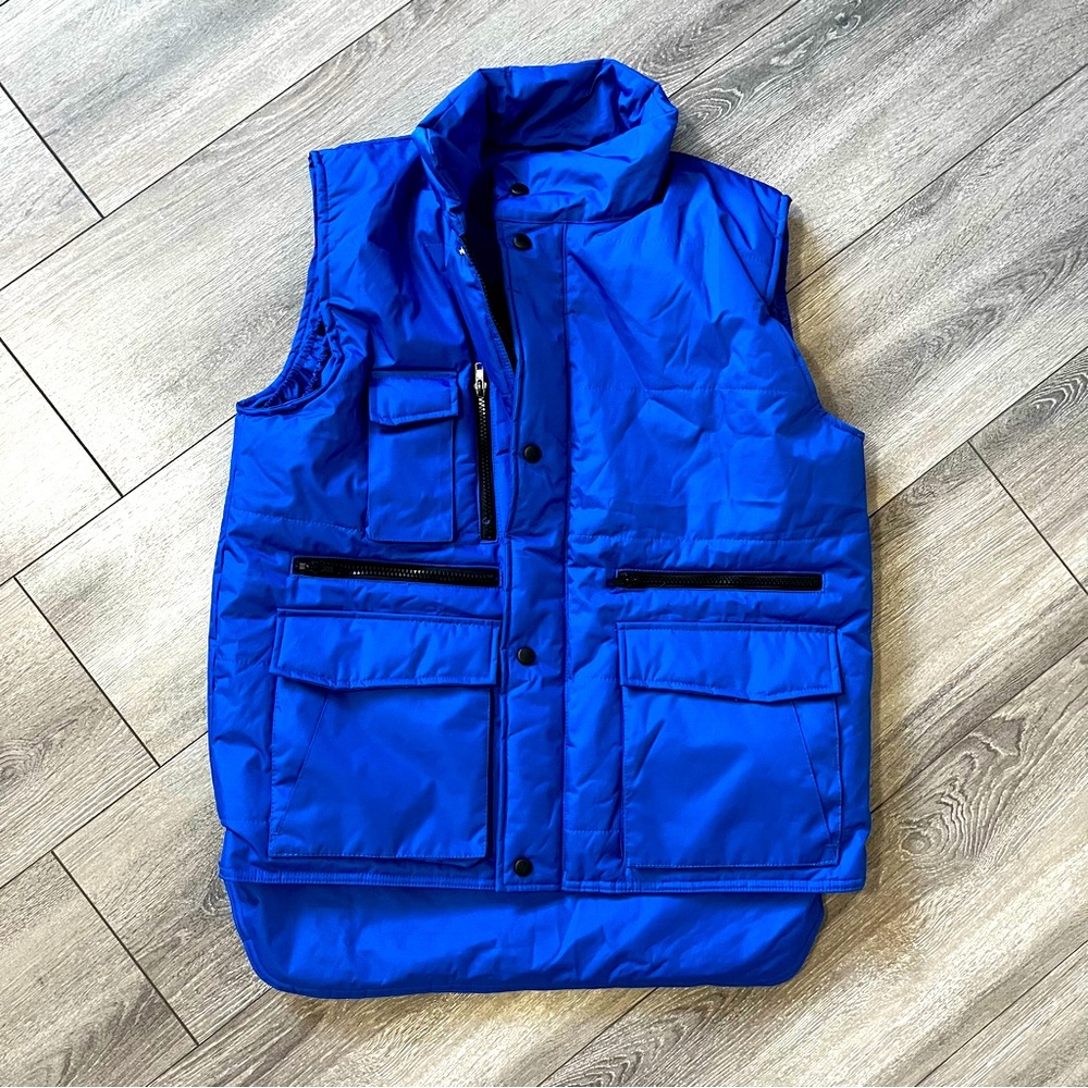 Result Work Guard Blue Utility Puffer Vest Workwear Size Small Mens